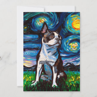Vintage Boston Terrier | Cute gift voor liefdesdie Feestdagenkaart
