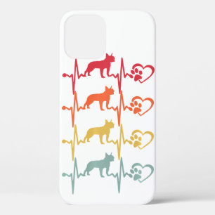 Vintage Boston Terrier Dog Heartbeat Paw Retro Case-Mate iPhone Case