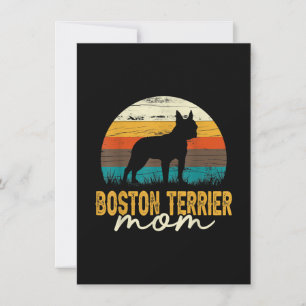 Vintage Boston Terrier Ma Hondenliefhebber Moederd Bedankkaart
