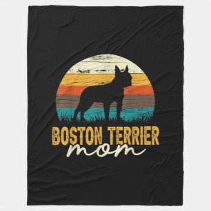 Vintage Boston Terrier Ma Hondenliefhebber Moederd Fleece Deken