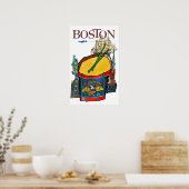 Vintage Boston Travel Poster (Keuken)