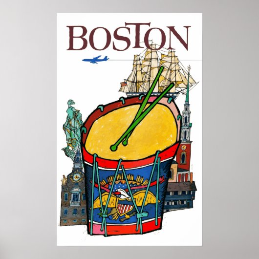 Vintage Boston Travel Poster (Voorkant)