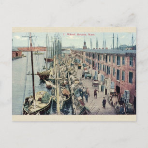 Vintage Boston Wharf Briefkaart