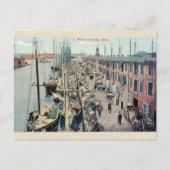 Vintage Boston Wharf Briefkaart (Voorkant)
