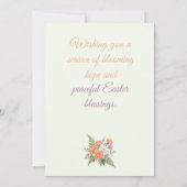 Vintage Botanical Apricot Floral Easter Invitation Kaart (Achterkant)