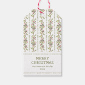 Vintage Botanical Christmas Cadeaulabel (Voorkant)