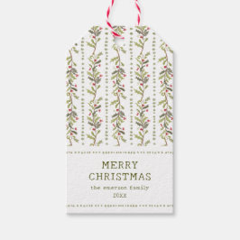 Vintage Botanical Christmas Cadeaulabel