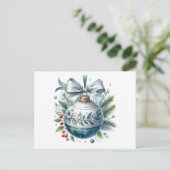Vintage Botanical Christmas Ornament  Briefkaart (Staand voorkant)