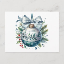 Vintage Botanical Christmas Ornament  Briefkaart