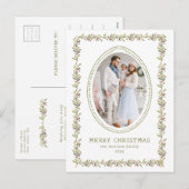 Vintage Botanical Christmas Postcard Feestdagenkaart (Voorkant / Achterkant)