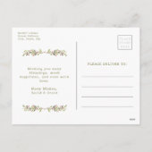 Vintage Botanical Christmas Postcard Feestdagenkaart (Achterkant)