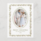 Vintage Botanical Christmas Postcard Feestdagenkaart (Voorkant)