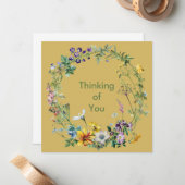 Vintage Botanical Circle Wreath Notecards with Env Notitiekaartje (Voorkant / Achterkant in situ)