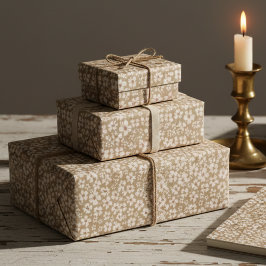 Vintage Botanical Cream Floral Wrapping Paper Cadeaupapier