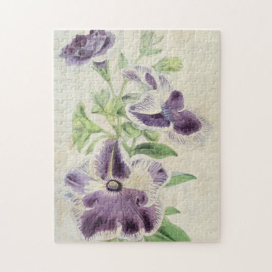 Vintage Botanical Eclipse & Annie Kien Petunia's Legpuzzel (Verticaal)