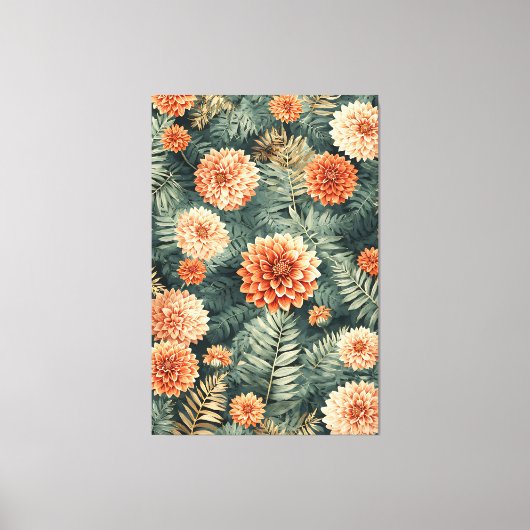 Vintage Botanical Elegance Canvas Afdruk (Voorkant)