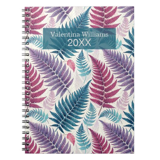 Vintage Botanical Fern Monogram Notitieboek (Voorkant)