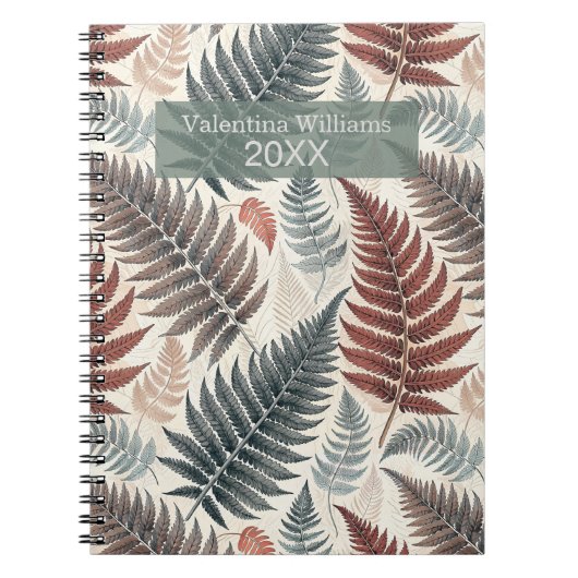 Vintage Botanical Fern Monogram Notitieboek (Voorkant)