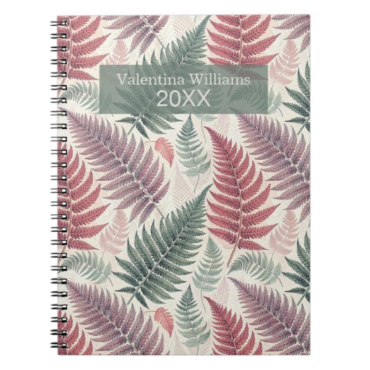 Vintage Botanical Fern Monogram Notitieboek (Voorkant)