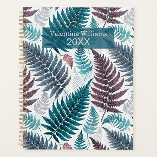 Vintage Botanical Fern Monogram Planner (Voorkant)
