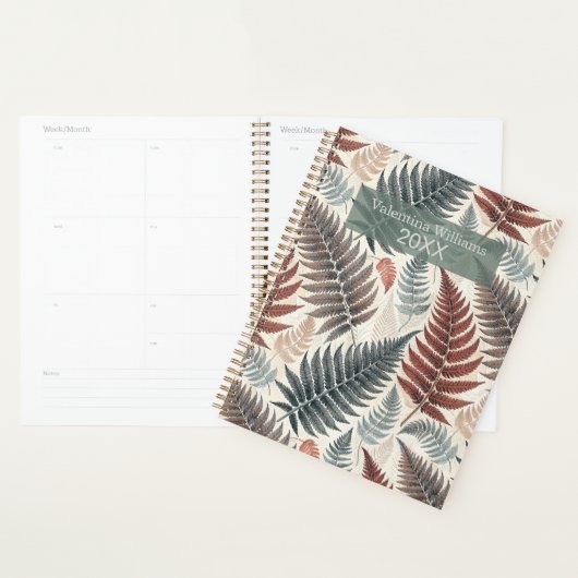 Vintage Botanical Fern Monogram Planner (Display)