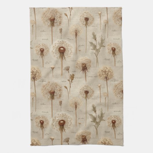 Vintage Botanical Floral Pattern (10) Theedoek (Verticaal)