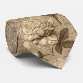 Vintage Botanical Floral Pattern (1) Stropdas (Opgerold)