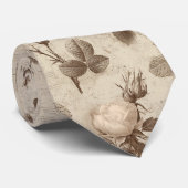 Vintage Botanical Floral Pattern (3) Stropdas (Opgerold)