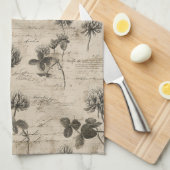 Vintage Botanical Floral Pattern (3) Theedoek (Quarter Fold)