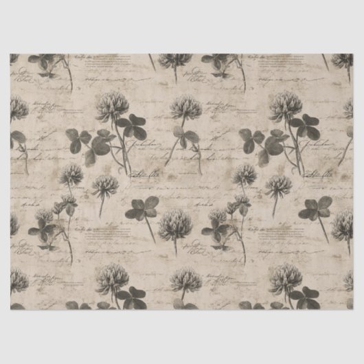Vintage Botanical Floral Pattern (3) Tissuepapier (Voorkant)