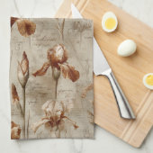 Vintage Botanical Floral Pattern (4) Theedoek (Quarter Fold)