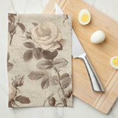 Vintage Botanical Floral Pattern (5) Theedoek (Quarter Fold)