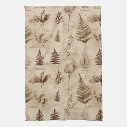 Vintage Botanical Floral Pattern (7) Theedoek (Verticaal)