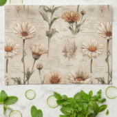 Vintage Botanical Floral Pattern (8) Theedoek (Gevouwen)