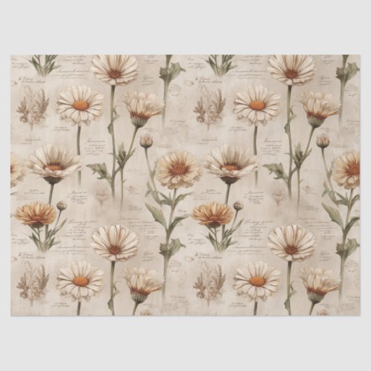 Vintage Botanical Floral Pattern (8) Tissuepapier (Voorkant)