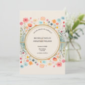 Vintage Botanical Floral Save the Date Kaart (Staand voorkant)
