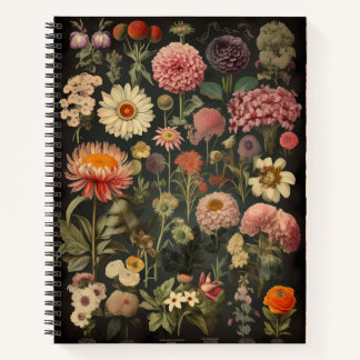 Vintage Botanical Flower Notebook – Elegant Floral Notitieboek