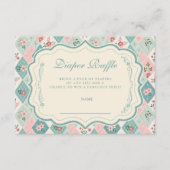 Vintage Botanical Garden Diapper Raffle Informatiekaartje (Voorkant)