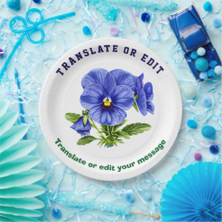 Vintage Botanical Hibiscus Flower edit Papieren Bordje