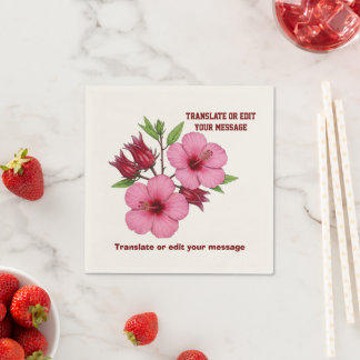 Vintage Botanical Hibiscus Flower edit Servet
