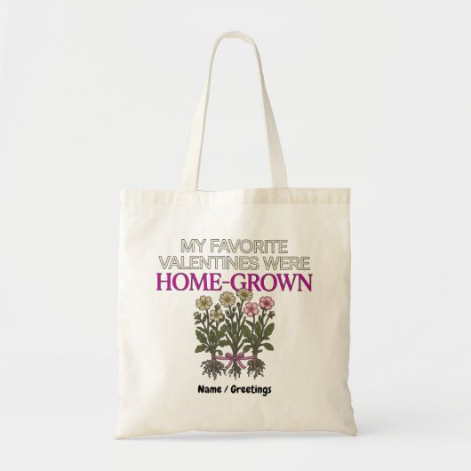 Vintage Botanical Home-Grown Valentines Scientific Tote Bag (Voorkant)