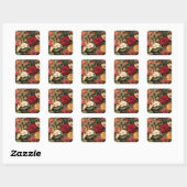Vintage Botanical Illustration Vierkante Sticker (Vel)