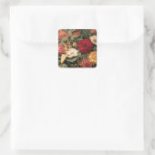 Vintage Botanical Illustration Vierkante Sticker (Tas)