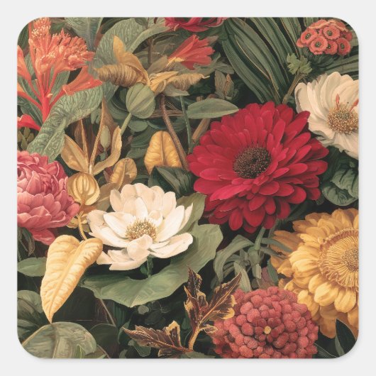 Vintage Botanical Illustration Vierkante Sticker (Voorkant)