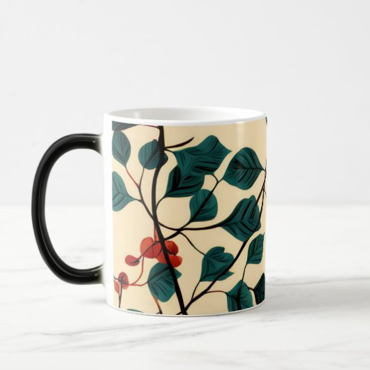 Vintage Botanical Leaf Pattern Mug Desig Magische Mok (Links)