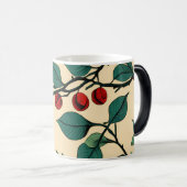 Vintage Botanical Leaf Pattern Mug Desig Magische Mok (Voorkant rechts)