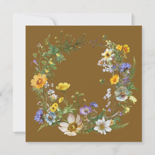 Vintage Botanical Loop Wreath Paper Cards Notitiekaartje (Voorkant)