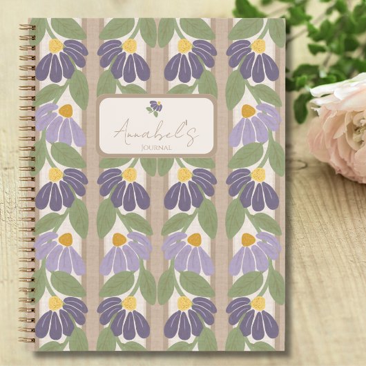 Vintage Botanical Notebook with Personalization Notitieboek