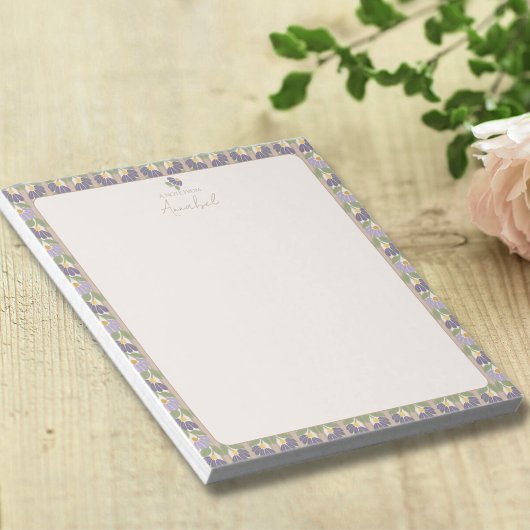 Vintage Botanical Notepad with Personalization Notitieblok