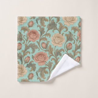 Vintage Botanical Rose Washandje